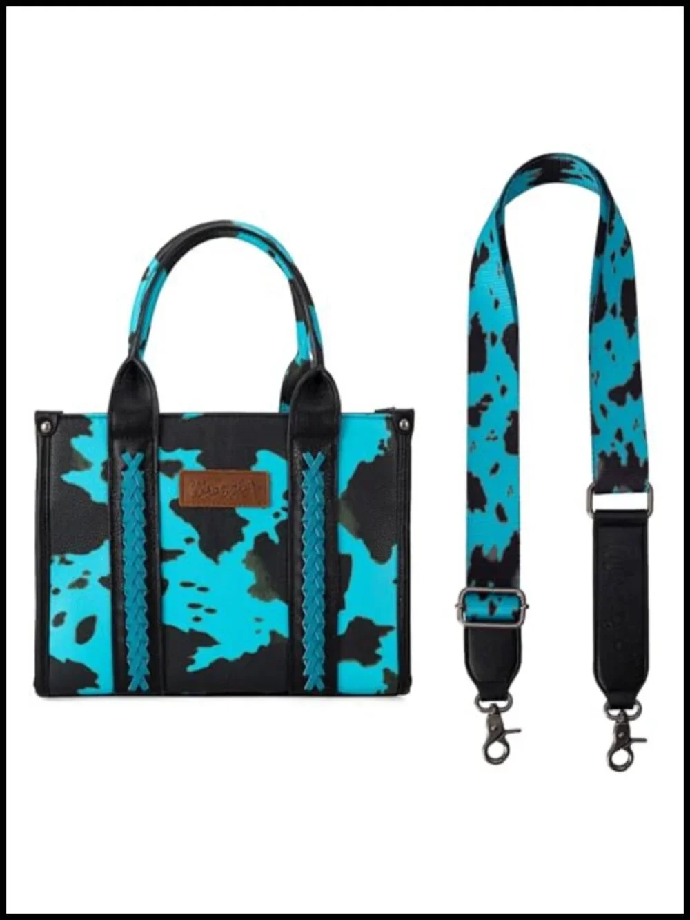 Wrangler Cow Print Tote Bag Women Western Purse Boho Top Handle Satchel Handbag